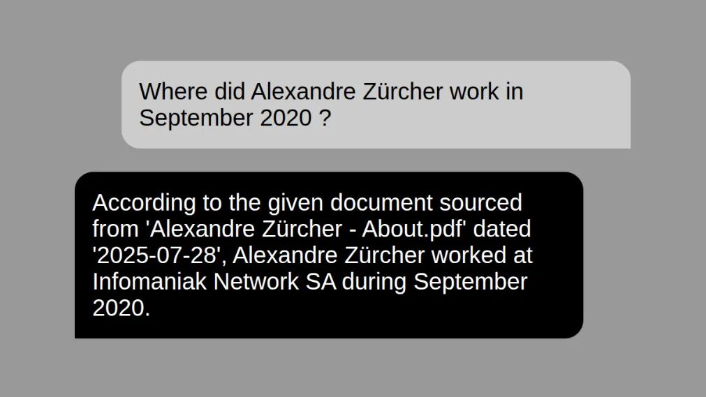 Quand un utilisateur pose une question, le chatbot recherche des documents pertinents et s'en sert pour générer des réponses précises.