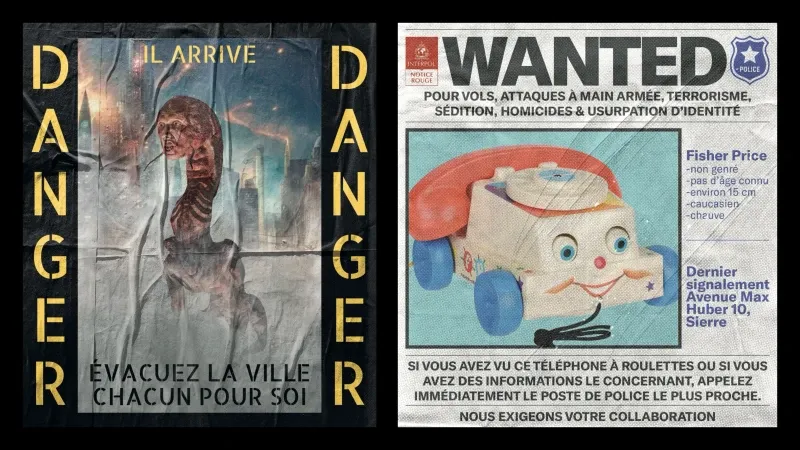 Some posters made by Vincent as part of the project.