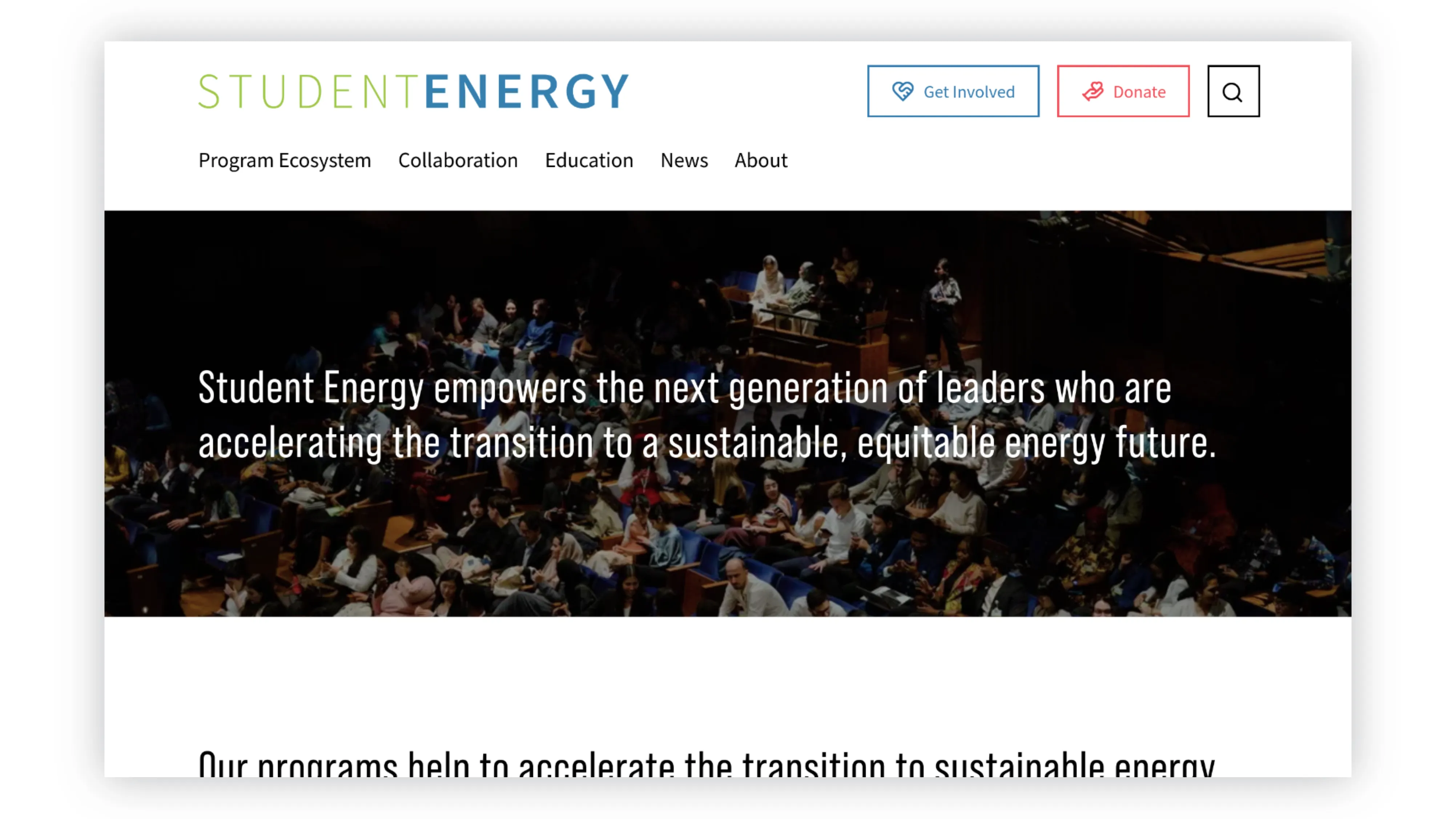 Même après la finalisation du prototype haute fidélité, seuls des ajustements mineurs ont été nécessaires. Le site en ligne reflète fidèlement le design approuvé. [Visiter le site en ligne](https://studentenergy.org).